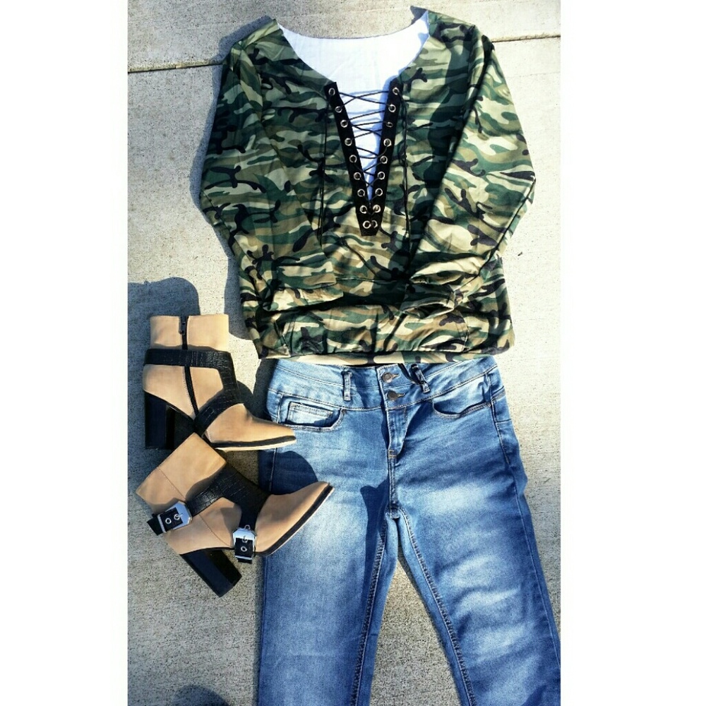 Camo tie shirt
